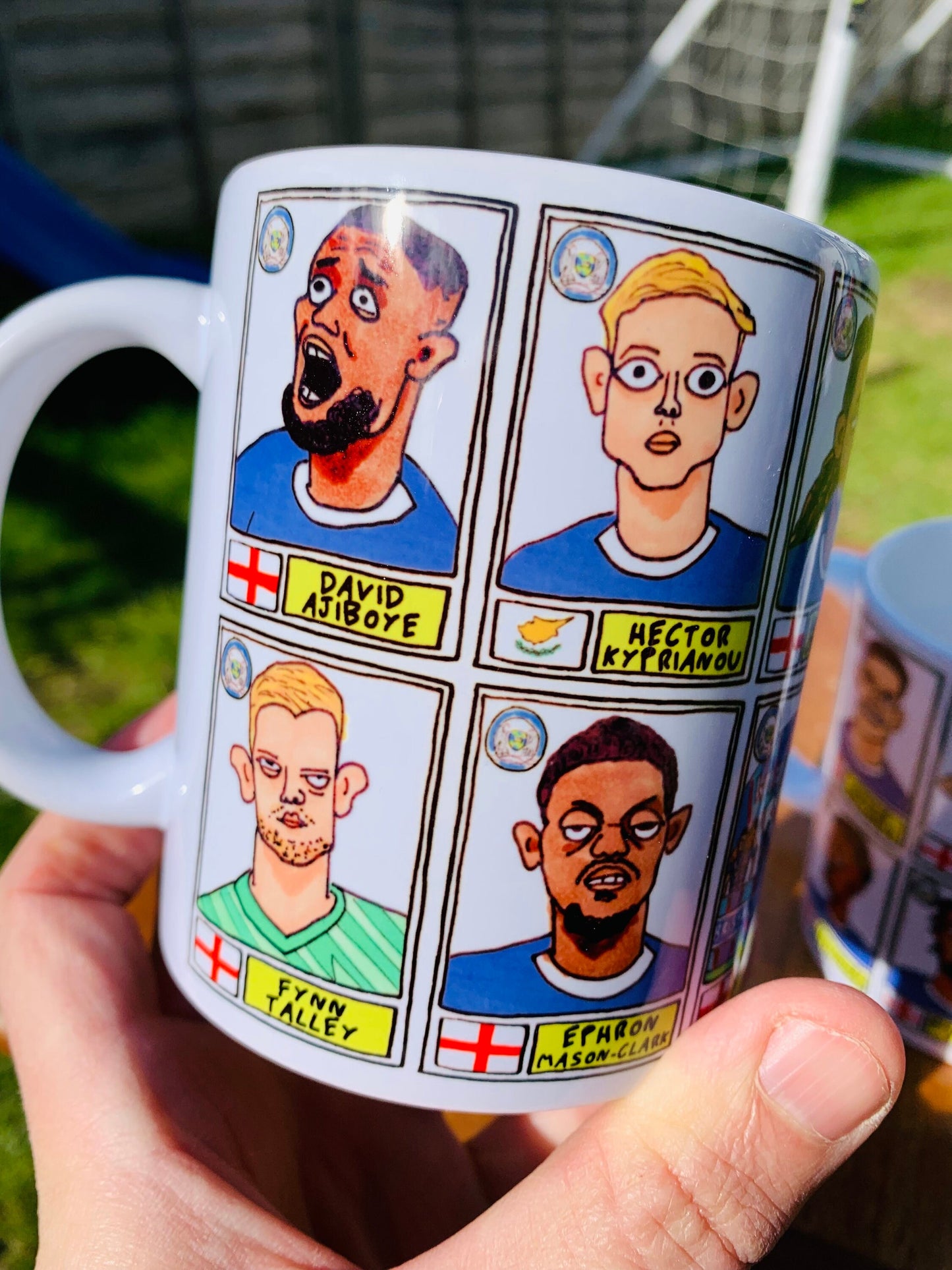 Peterborough Utd Vol 3 No Score Draws Mug Set - Set of TWO Ceramic Mugs with Wonky Posh Panini-doodles of PUFC's 2023 EFL Trophy Winners