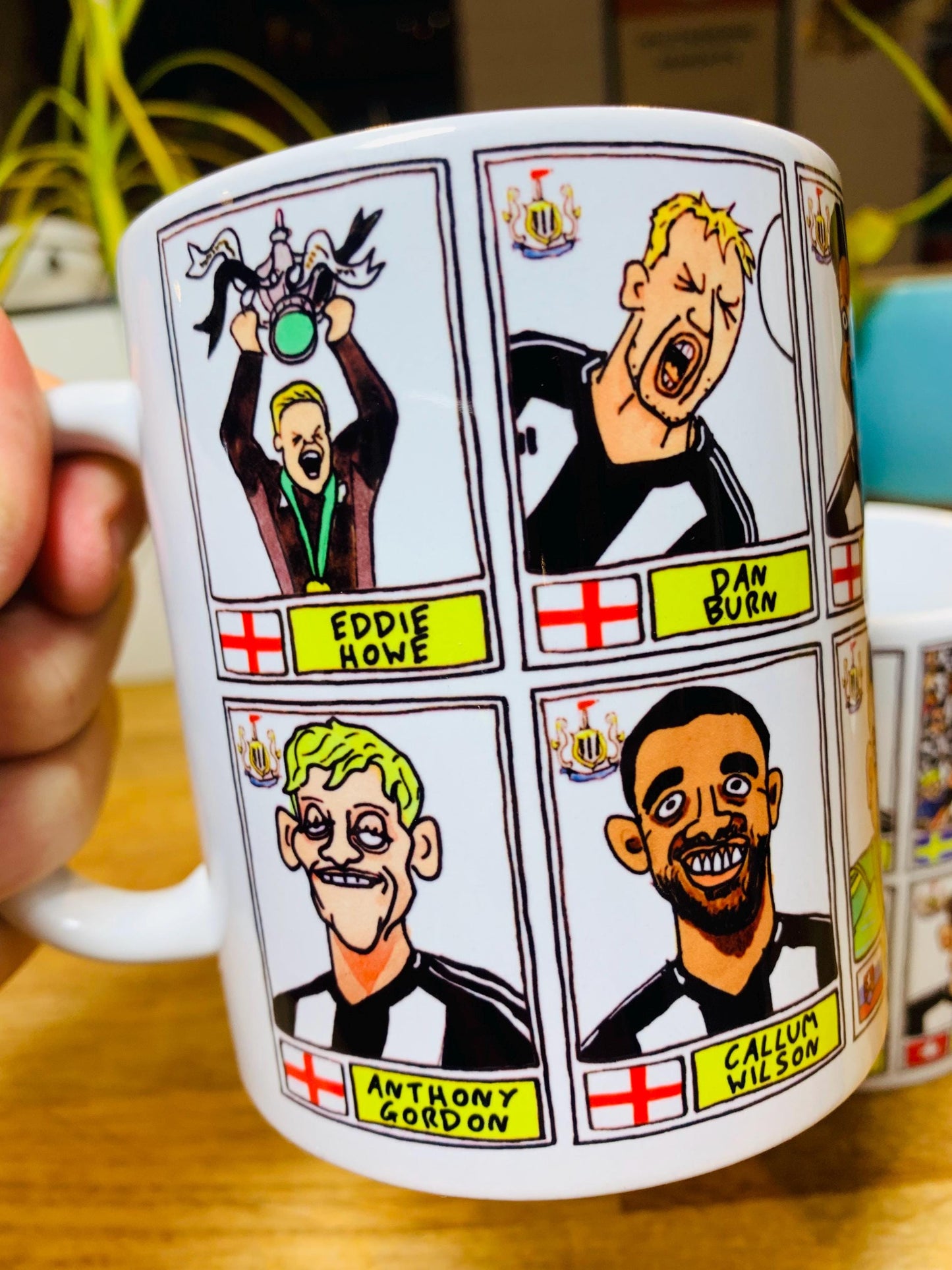 Newcastle United 23-24 No Score Draws Mug Set - Set of TWO 11oz Ceramic Mugs with Wonky Panini-style Doodles of the Magpies' 23/24 Squad