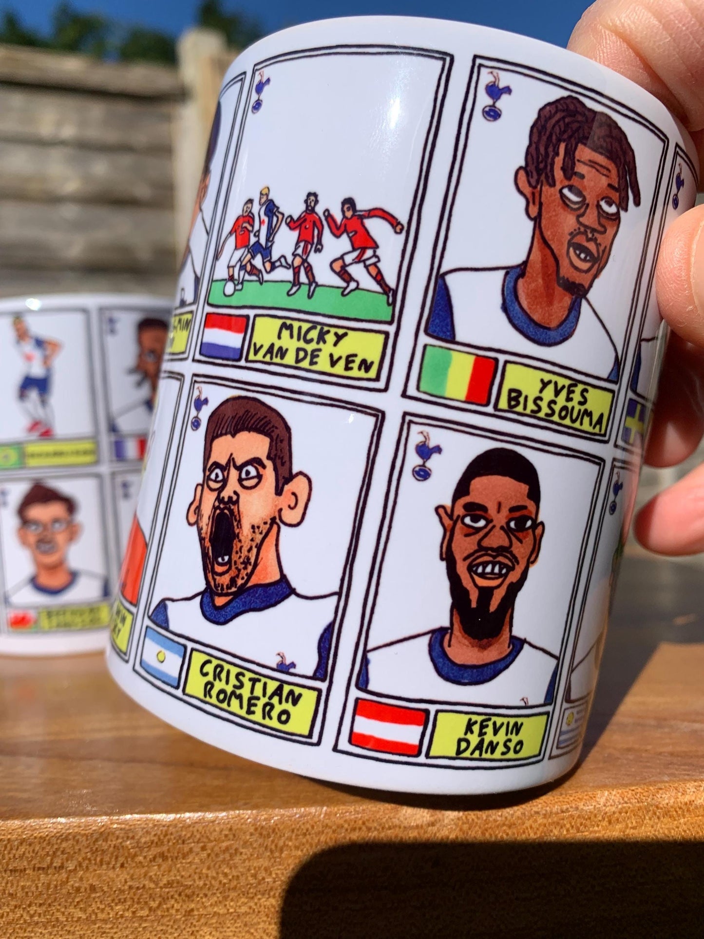 Spurs Volume 4 - Angeball 24-25 No Score Draws Mug Set - Set of TWO DIFFERENT 11oz Ceramic Mugs with Wonky Panini-style THFC Doodles