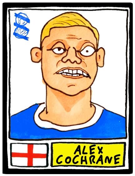 Birmingham City Vol 2 - No Score Draws Blues 24/25 Edition - A3 print of 24 hand-drawn Panini-Doodles Of BCFC's 24/25 League One Champions