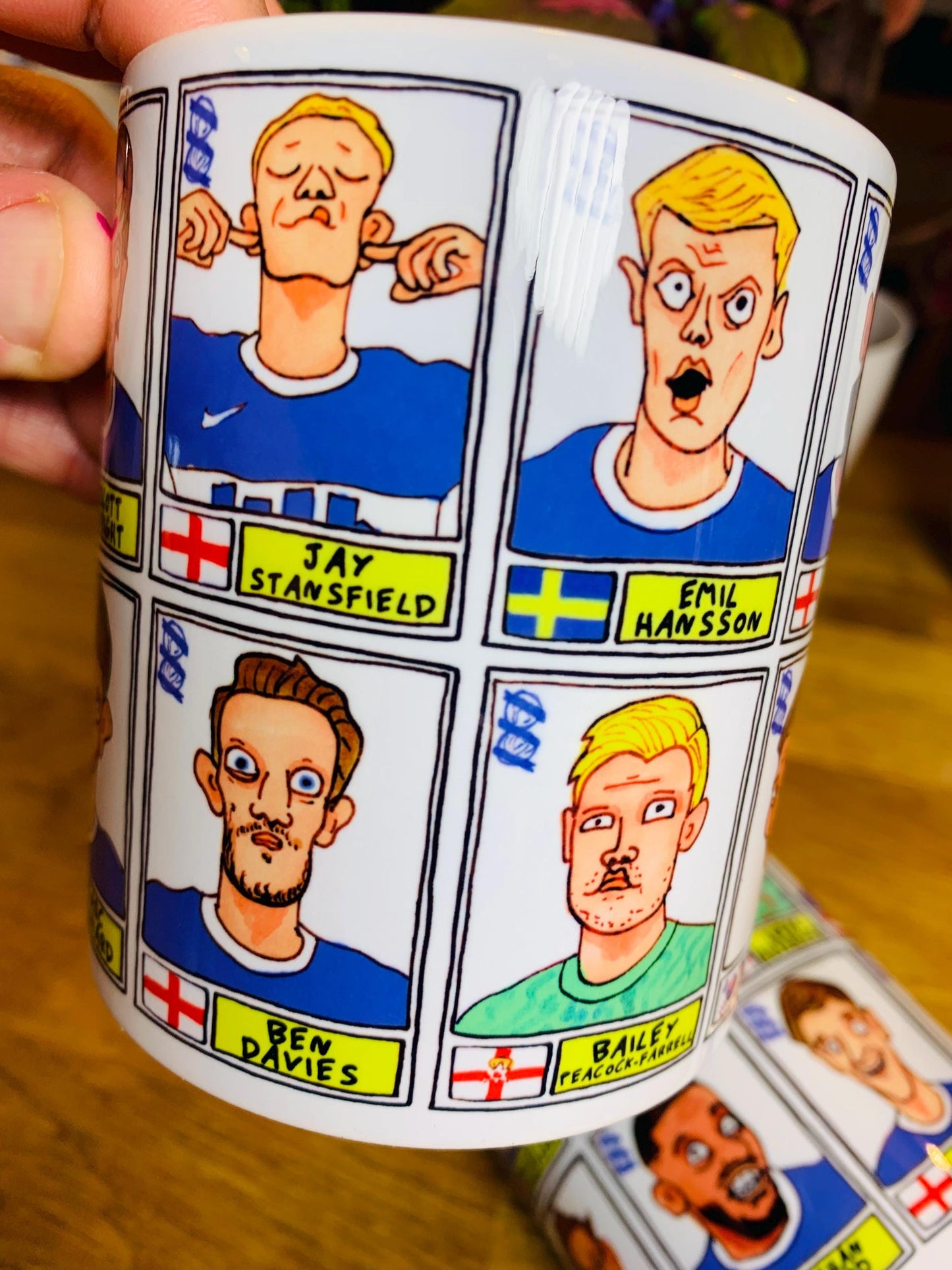Birmingham City Vol 2 No Score Draws Mug Set - Set of TWO DIFFERENT 11oz Mugs with Wonky Panini-Doodles of BCFC's's 24/25 League One Winners