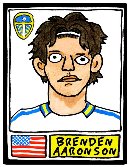 Leeds Utd Volume 3 - No Score Draws Farkeball Edition - A3 print of 26 hand-drawn Panini-style wonky LUFC Doodles of Leeds United 23/24 Team