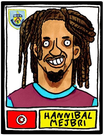 Burnley Volume 3 - No Score Draws Clarets 24/25 Edition - A3 print of 24 hand-drawn Panini-doodles Of Scott Parkers BFC Promotion-Winners