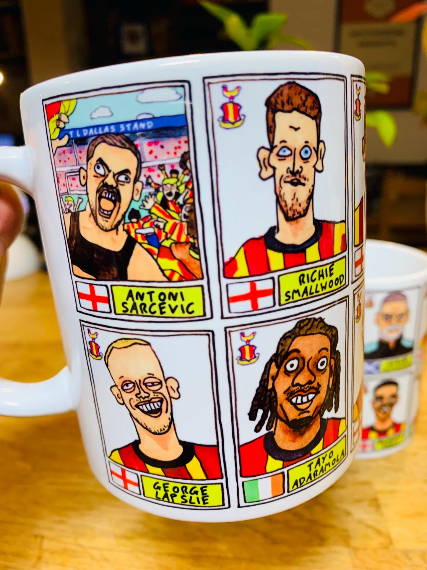 Bradford City Vol 2 Going Up No Score Draws Mug Set - Set of TWO DIFFERENT 11oz Ceramic Mugs with 24 Wonky Panini-Doodles of BCFC 24-25