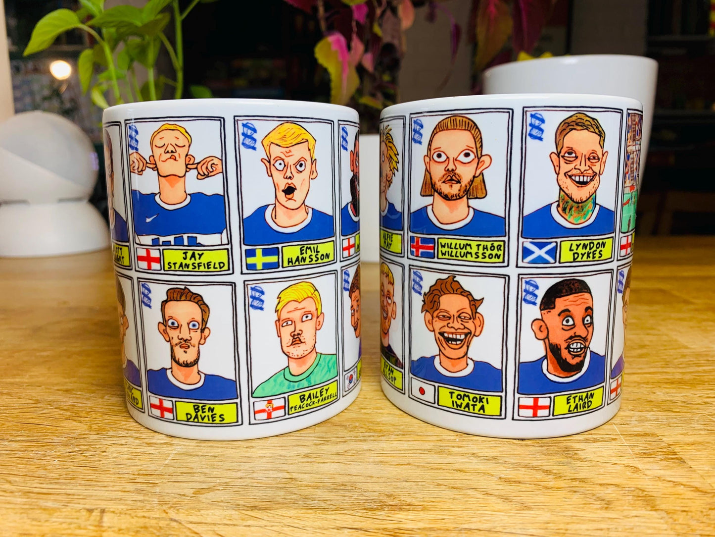 Birmingham City Vol 2 No Score Draws Mug Set - Set of TWO DIFFERENT 11oz Mugs with Wonky Panini-Doodles of BCFC's's 24/25 League One Winners