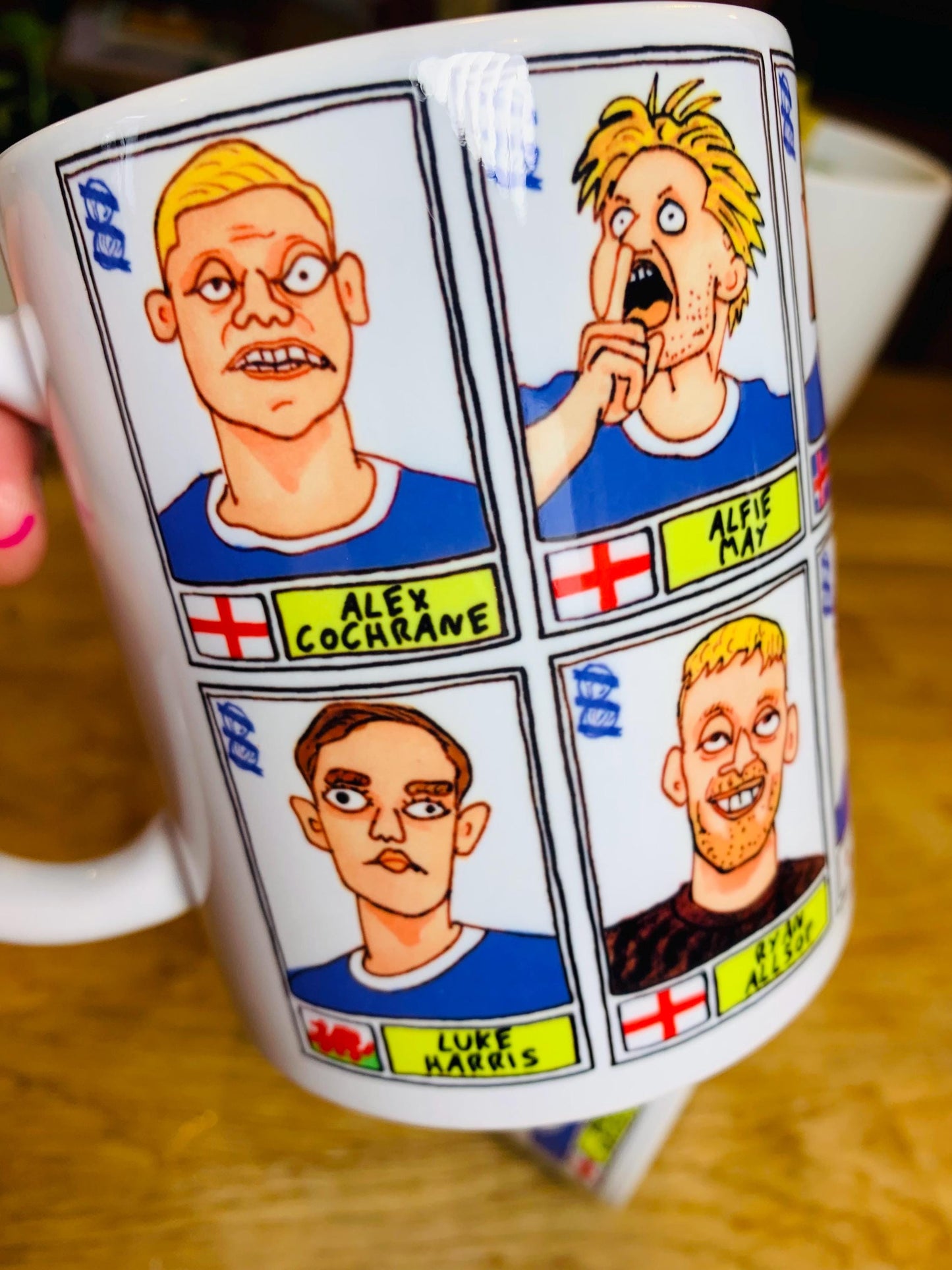 Birmingham City Vol 2 No Score Draws Mug Set - Set of TWO DIFFERENT 11oz Mugs with Wonky Panini-Doodles of BCFC's's 24/25 League One Winners