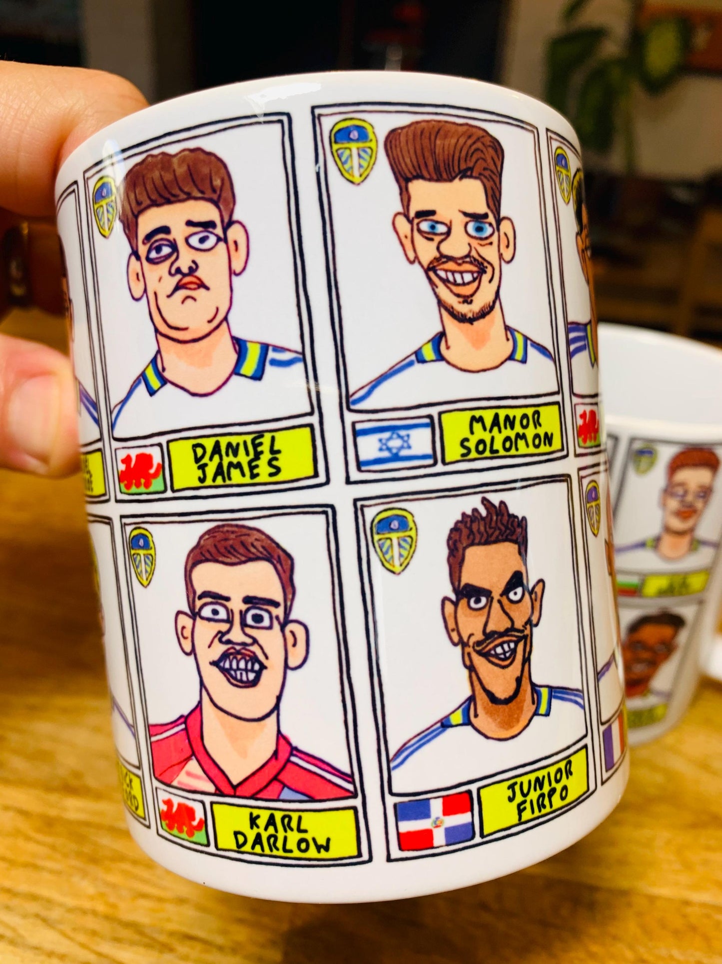 Leeds United Vol 4 No Score Draws Mug Set - Set of TWO 11oz Ceramic Mugs with Wonky Panini-Doodles Of LUFC's 24/25 Promotion Winning Squad