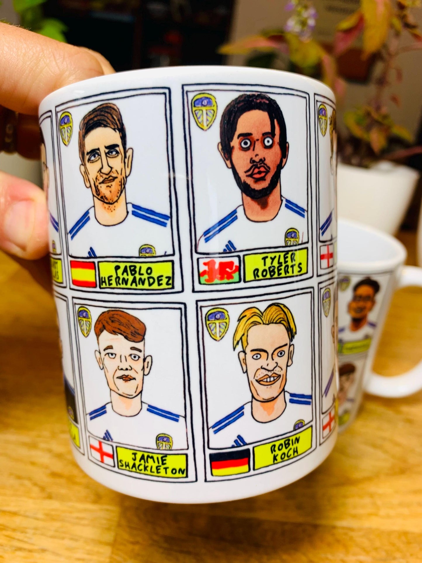 Leeds United Vol 2 No Score Draws Mug Set - Set of TWO 11oz Ceramic Mugs with Wonky Panini-style No Score Draws Doodles of Bielsa's LUFC