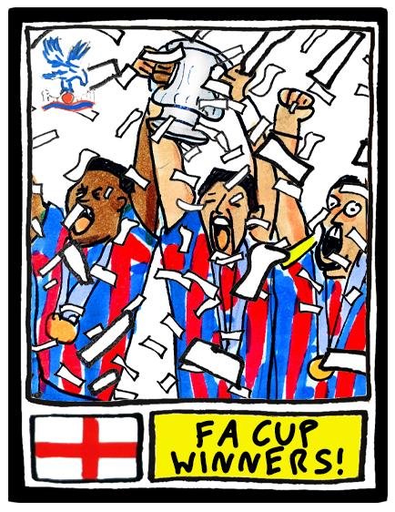 Crystal Palace Vol 2 - No Score Draws Eagles 24/25 Edition - A3 print of 24 Wonky Panini-style Doodles Of Oliver Glasner's 24/25 CPFC Squad