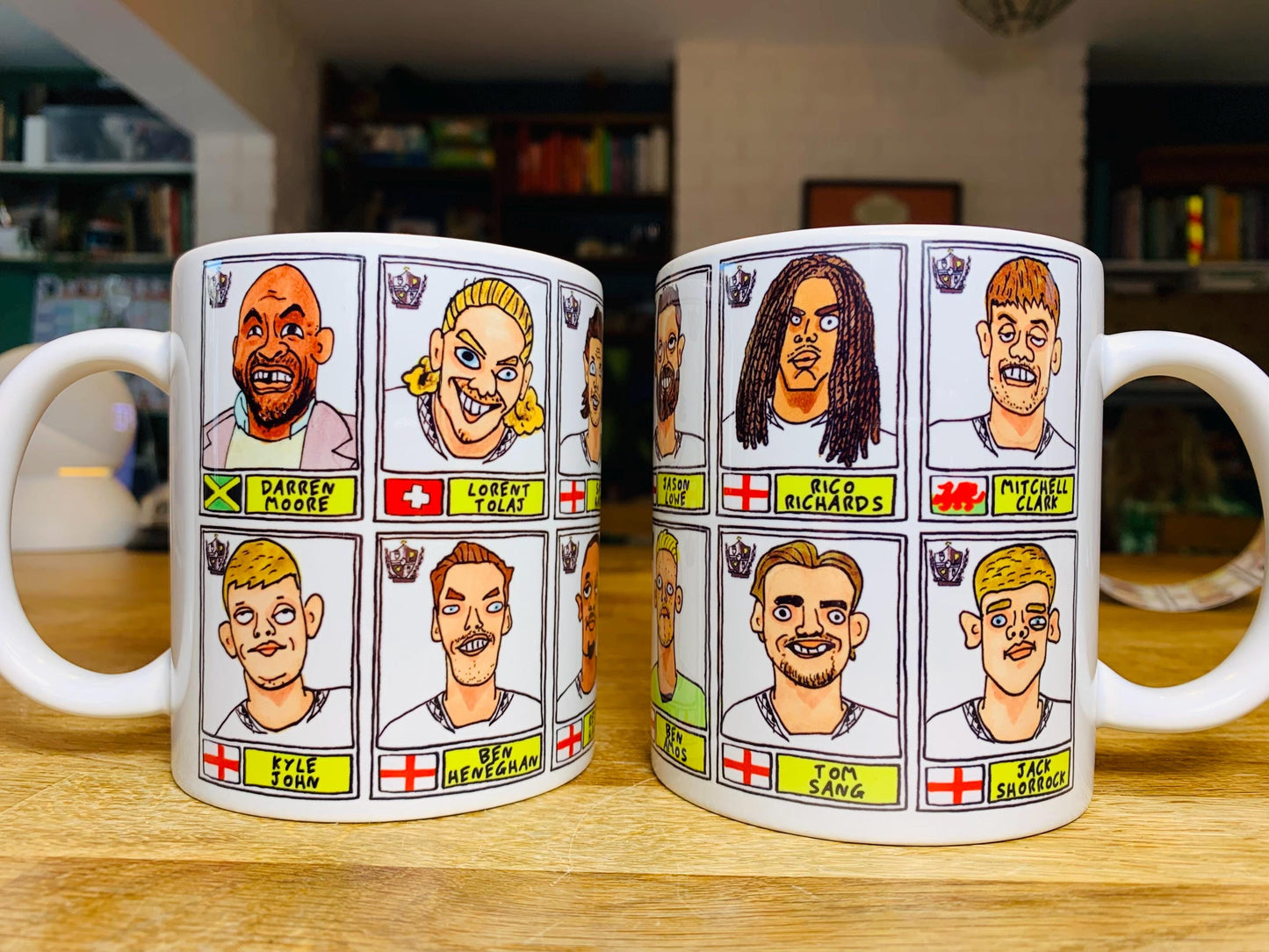 Port Vale Going Up No Score Draws Mug Set - Set of TWO DIFFERENT 11oz Ceramic Mugs with 24 Wonky Panini-Doodles of PVFC's 24-25 Team