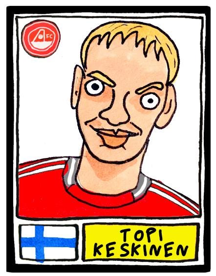 Aberdeen Vol 2 - No Score Draws Hampden '25 Edition - A3 print of 26 Wonky Panini-style doodles of Aberdeen 24-25 Scottish Cup Winners