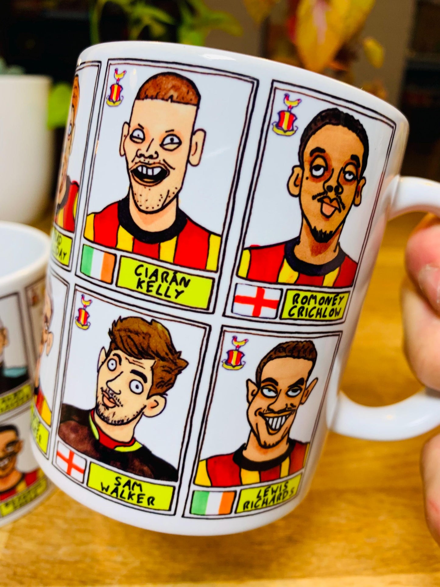Bradford City Vol 2 Going Up No Score Draws Mug Set - Set of TWO DIFFERENT 11oz Ceramic Mugs with 24 Wonky Panini-Doodles of BCFC 24-25