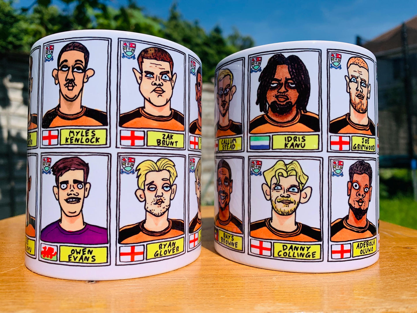 Barnet No Score Draws Mug Set - Set of TWO DIFFERENT 11oz Ceramic Mugs with Wonky Panini-Doodles of The Bees' 24/25 National League Winners