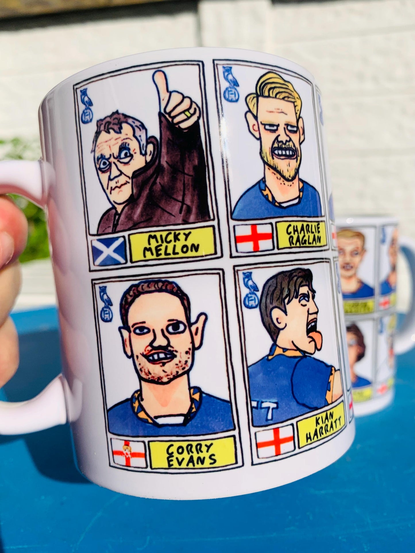 Oldham Athletic Vol 2 - Mellonball No Score Draws Mug Set - Set of TWO DIFFERENT 11oz Mugs with Wonky Doodles OAFC's 24/25 Playoff Winners