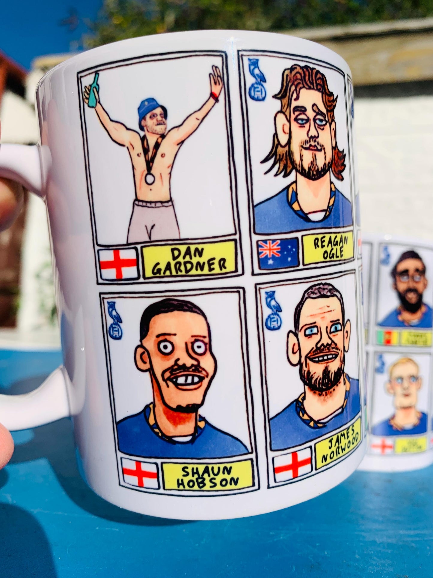 Oldham Athletic Vol 2 - Mellonball No Score Draws Mug Set - Set of TWO DIFFERENT 11oz Mugs with Wonky Doodles OAFC's 24/25 Playoff Winners