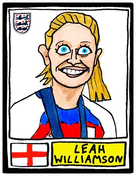England Lionesses Vol 3 - No Score Draws Lionesses '25 Edition - A3 print of 24 wonky Panini-doodles of England Women's Euro 2025 WINNERS