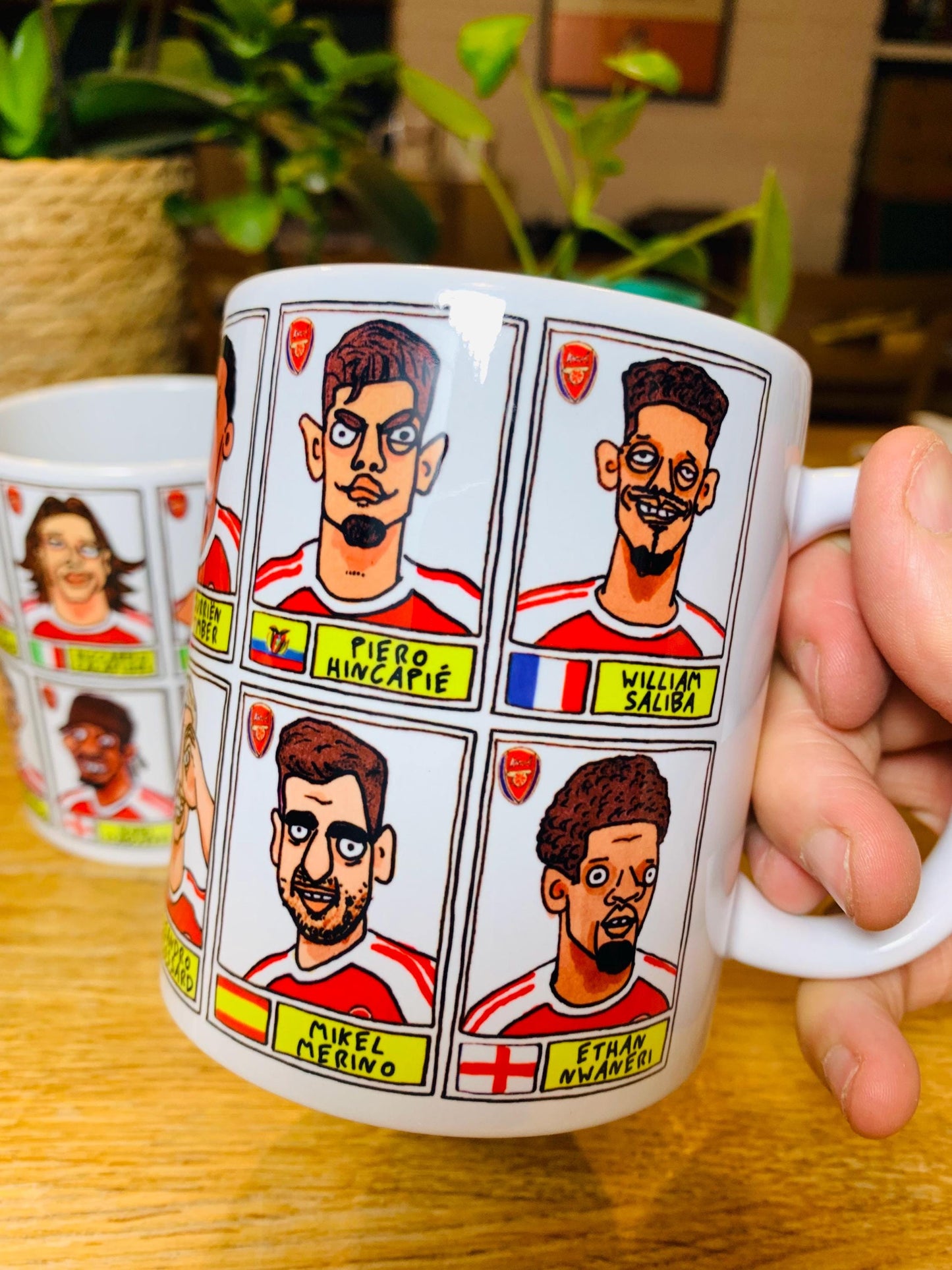 Arsenal Vol 5 Gunners 25/26 No Score Draws Mug Set - Set of TWO DIFFERENT 11oz Mugs with Wonky Panini-doodles of AFC's 25/26 Squad