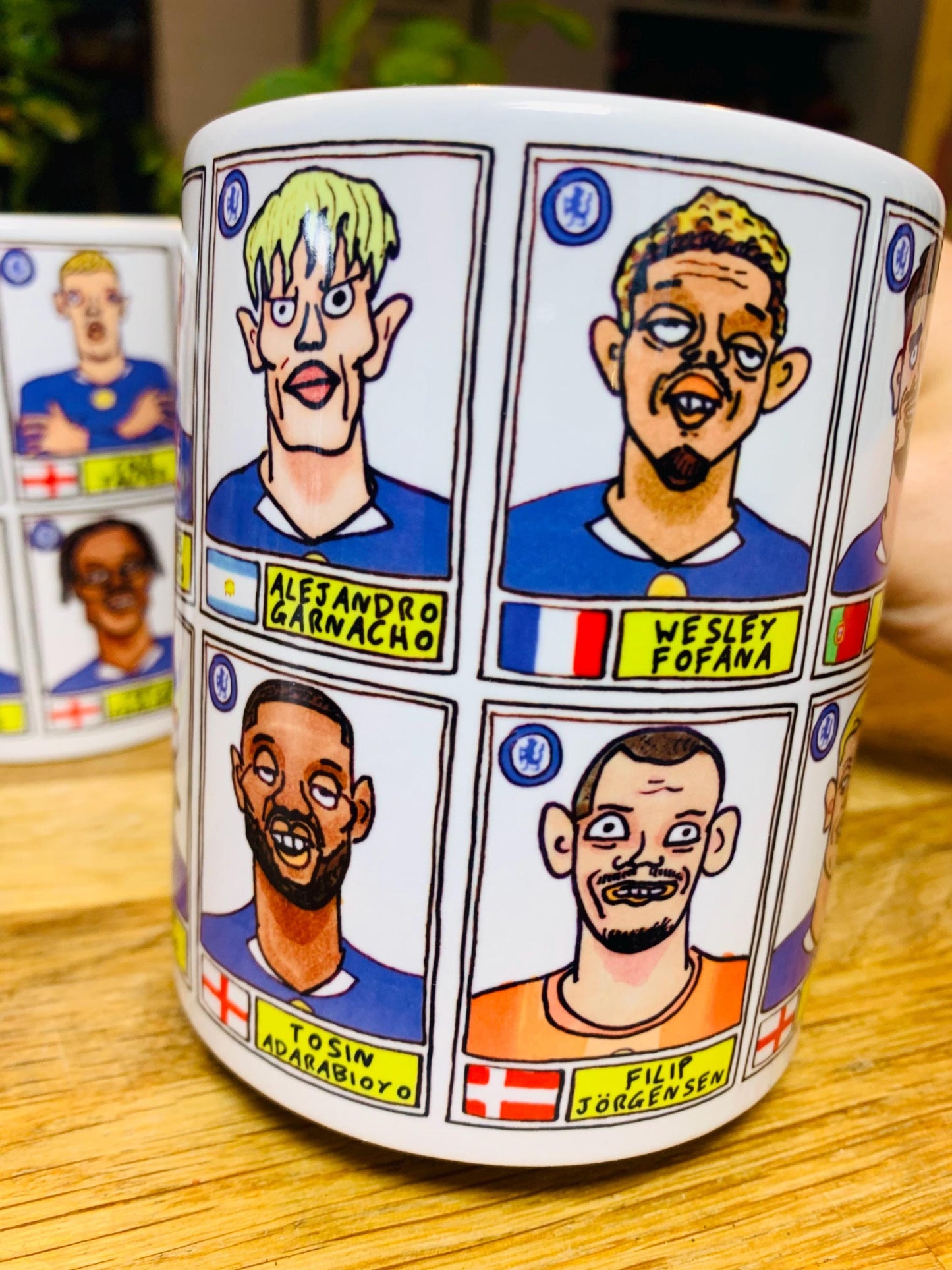 Chelsea 25/26 - No Score Draws Mug Set - Set of TWO DIFFERENT 11oz Mugs with Wonky Panini-doodles of Maresca's CFC Squad
