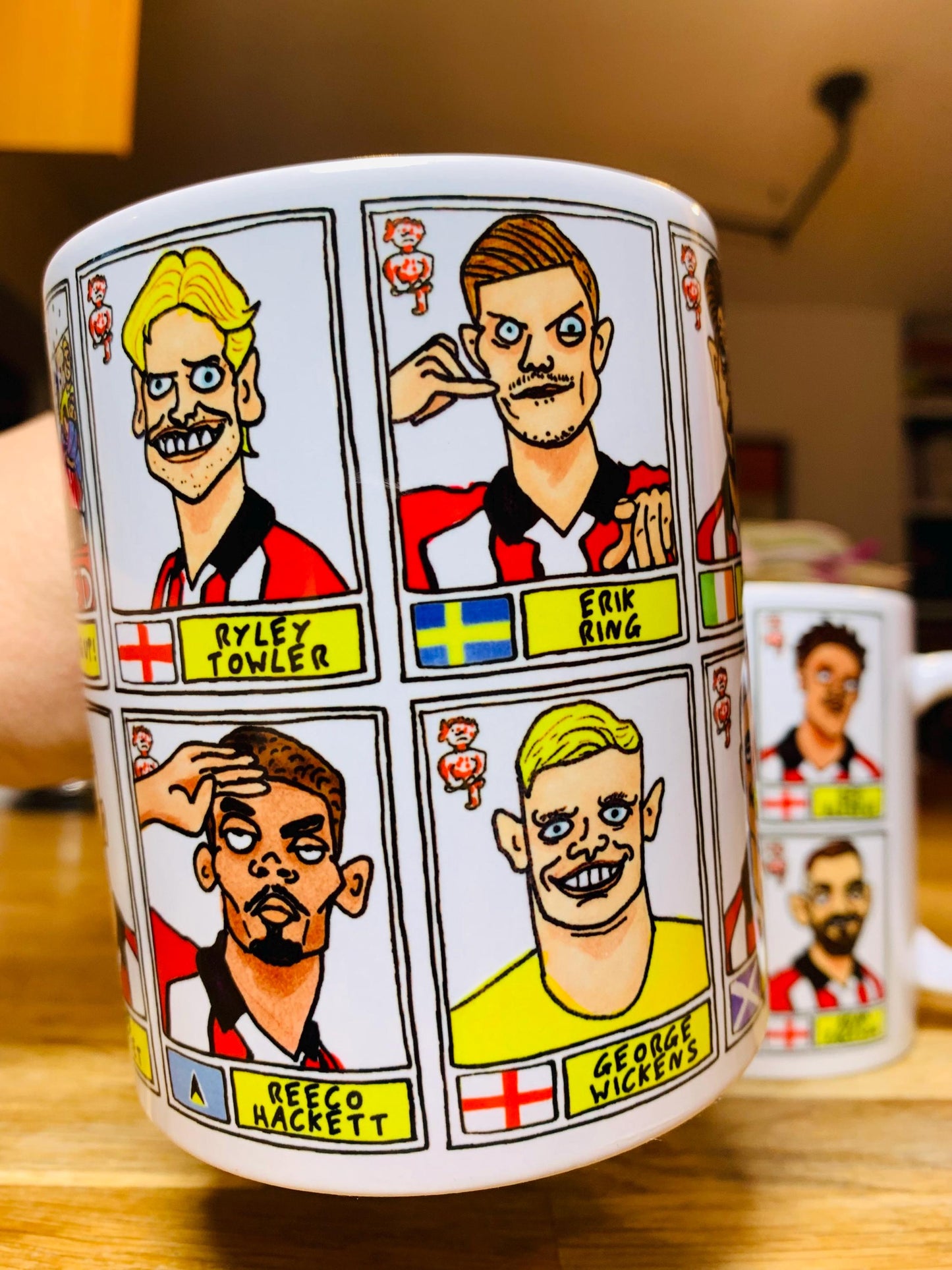 Lincoln City Vol 2 - Imps Going Up 25/26 No Score Draws Mug Set - Set of TWO DIFFERENT 11oz Mugs with Wonky Doodles of LCFC's Promotion Side