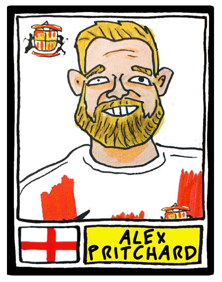 Sunderland Volume 2 - No Score Draws Stadium Of Light Edition - A3 print of 24 hand-drawn Panini-style doodles of SAFCs 2022 playoff-winners