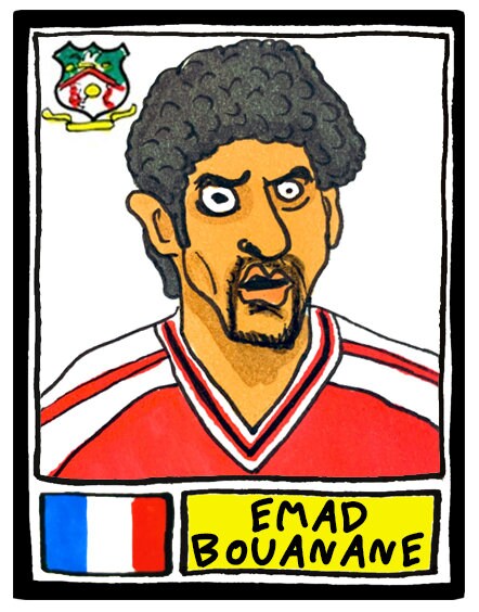 Wrexham - No Score Draws Racecourse Ground Edition - A3 print of 36 hand-drawn Wonky Panini-sticker-style Wrexham Icons - Wonky Football Art