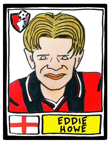 Bournemouth - No Score Draws Cherries Edition - A3 print of 36 hand-drawn Panini-style AFCB football legends - Cheapskate football art