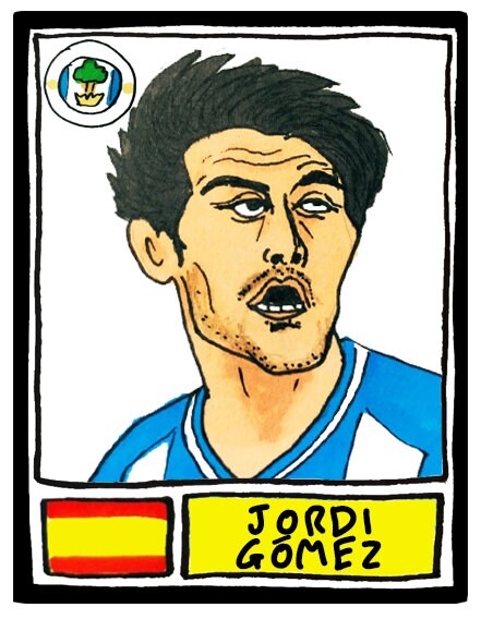 Wigan Athletic - No Score Draws Latics Edition - A3 print of 36 hand-drawn Panini-style WAFC footy sticker legends - Cheapskate football art