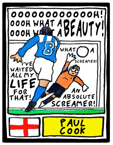 Stockport County - No Score Draws Edgeley Park Edition - A3 print of 36 hand-drawn Panini-style Doodles of SCFC Icons - Wonky football art