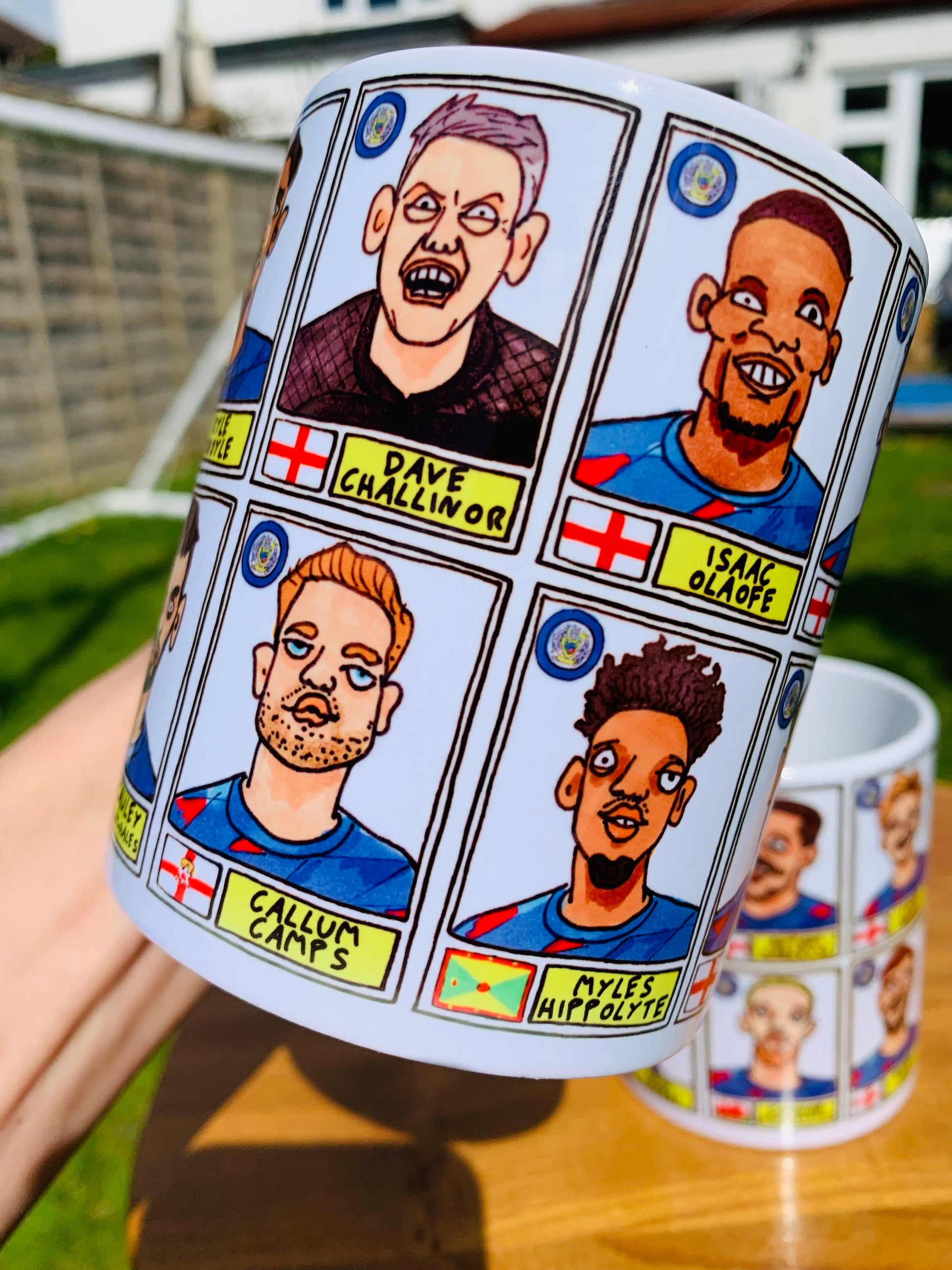 Stockport County Vol 2 No Score Draws Mug Set - Set of TWO 11oz Ceramic Mugs with Wonky Panini-style Doodles of SCFC 23/24 Promotion Winners