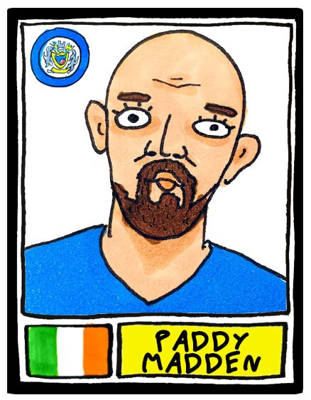 Stockport County - No Score Draws Edgeley Park Edition - A3 print of 36 hand-drawn Panini-style Doodles of SCFC Icons - Wonky football art