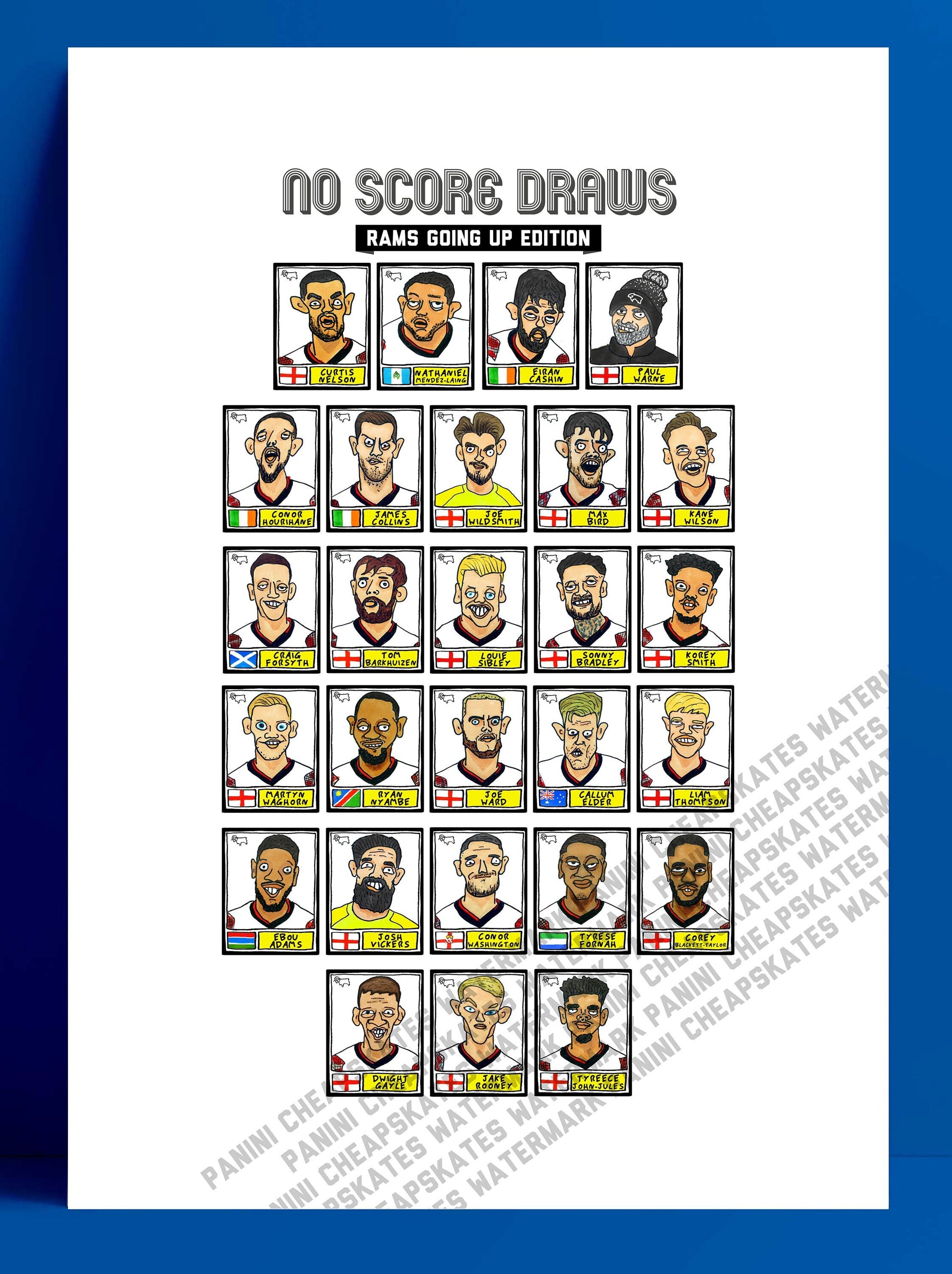 Derby County Vol No Score Draws Rams Going Up Edition A3 print o