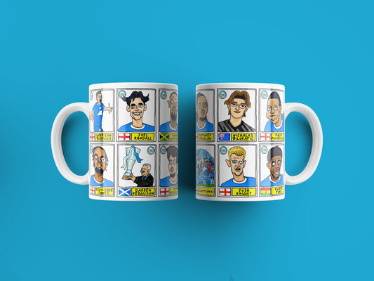 Peterborough Utd Vol 3 No Score Draws Mug Set - Set of TWO Ceramic Mugs with Wonky Posh Panini-doodles of PUFC's 2023 EFL Trophy Winners