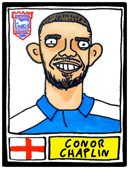 Ipswich Town Vol 3 - No Score Draws McKennaball Edition - A3 print of 29 Wonky Panini-style Doodles Of ITFC's Heroic 23-24 Promotion Winners