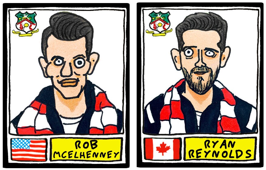 Wrexham Vol 3 - No Score Draws Welcome To League One Edition - A3 print of 28 hand-drawn Panini-Doodles of Wrexham's 23/24 Promotion Winners