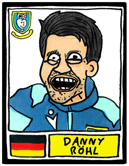 Sheffield Wednesday Vol 3 - No Score Draws Great Escape Edition - A3 print of 29 hand-drawn Wonky Panini-Doodles of Danny Rohl's 23/24 SWFC