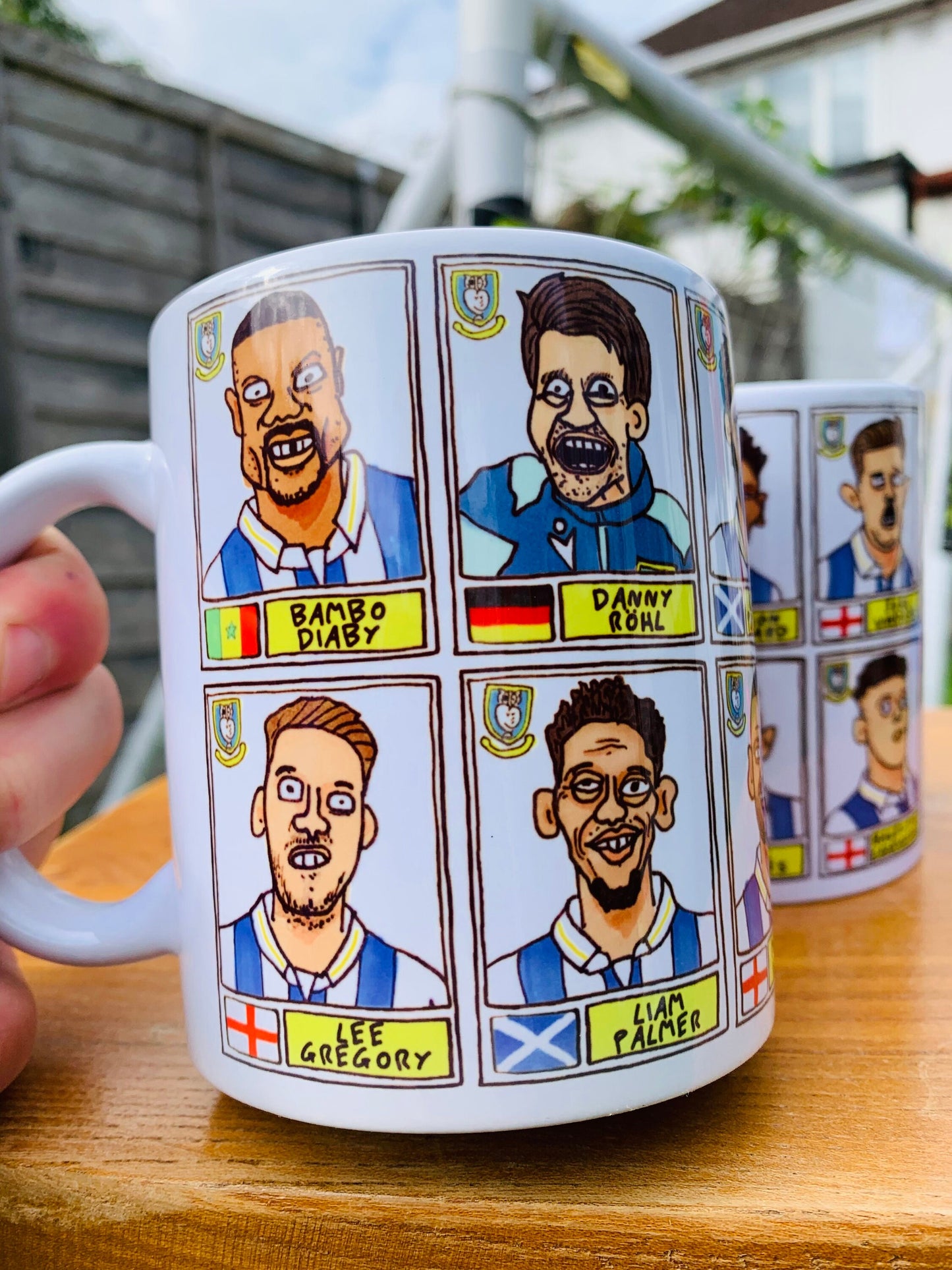 Sheffield Wednesday Vol 3 No Score Draws Mug Set - Set of TWO 11oz Ceramic Mugs with Wonky Panini-doodles of SWFC's 23/24 Great Escapists