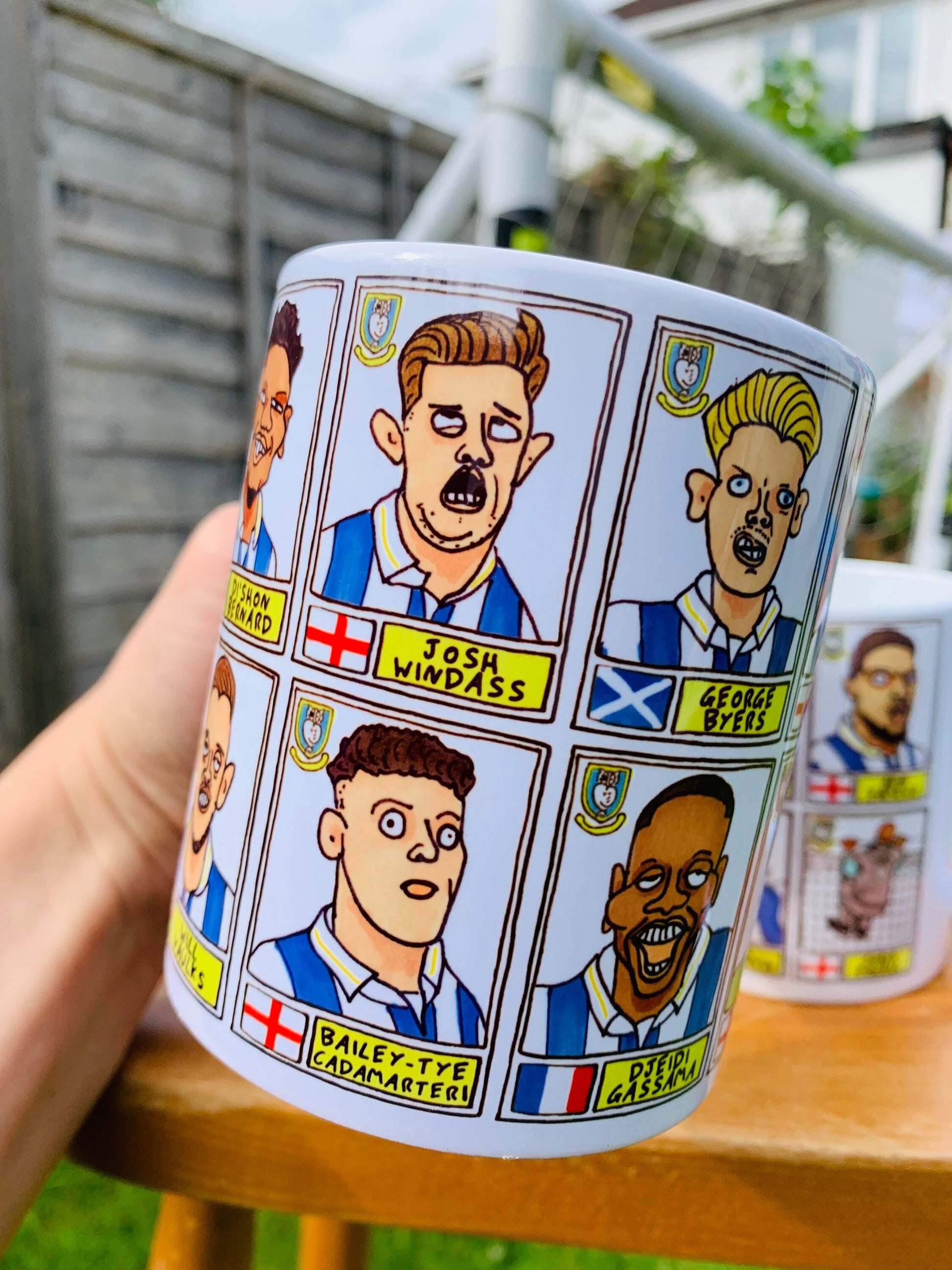 Sheffield Wednesday Vol 3 No Score Draws Mug Set - Set of TWO 11oz Ceramic Mugs with Wonky Panini-doodles of SWFC's 23/24 Great Escapists