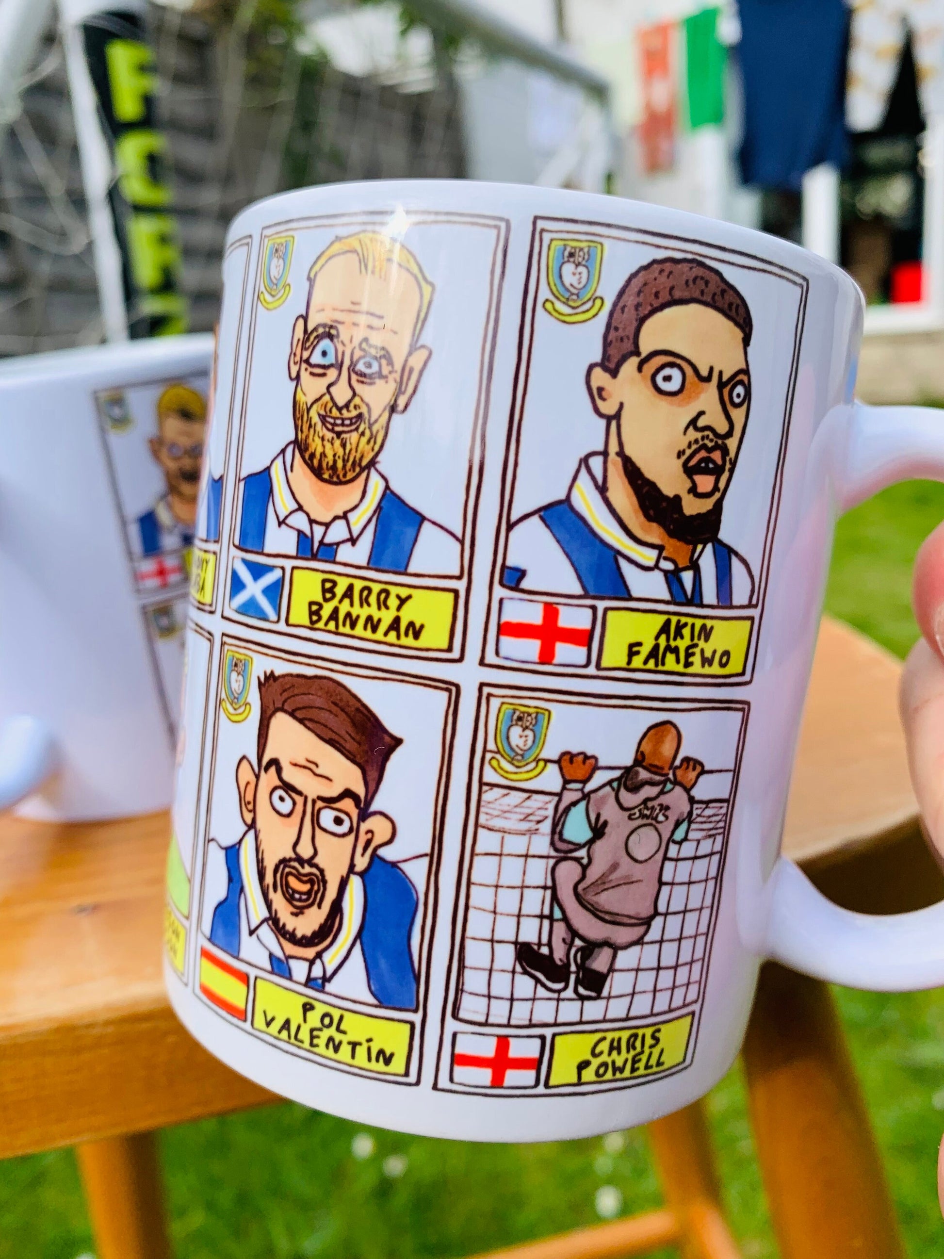 Sheffield Wednesday Vol 3 No Score Draws Mug Set - Set of TWO 11oz Ceramic Mugs with Wonky Panini-doodles of SWFC's 23/24 Great Escapists