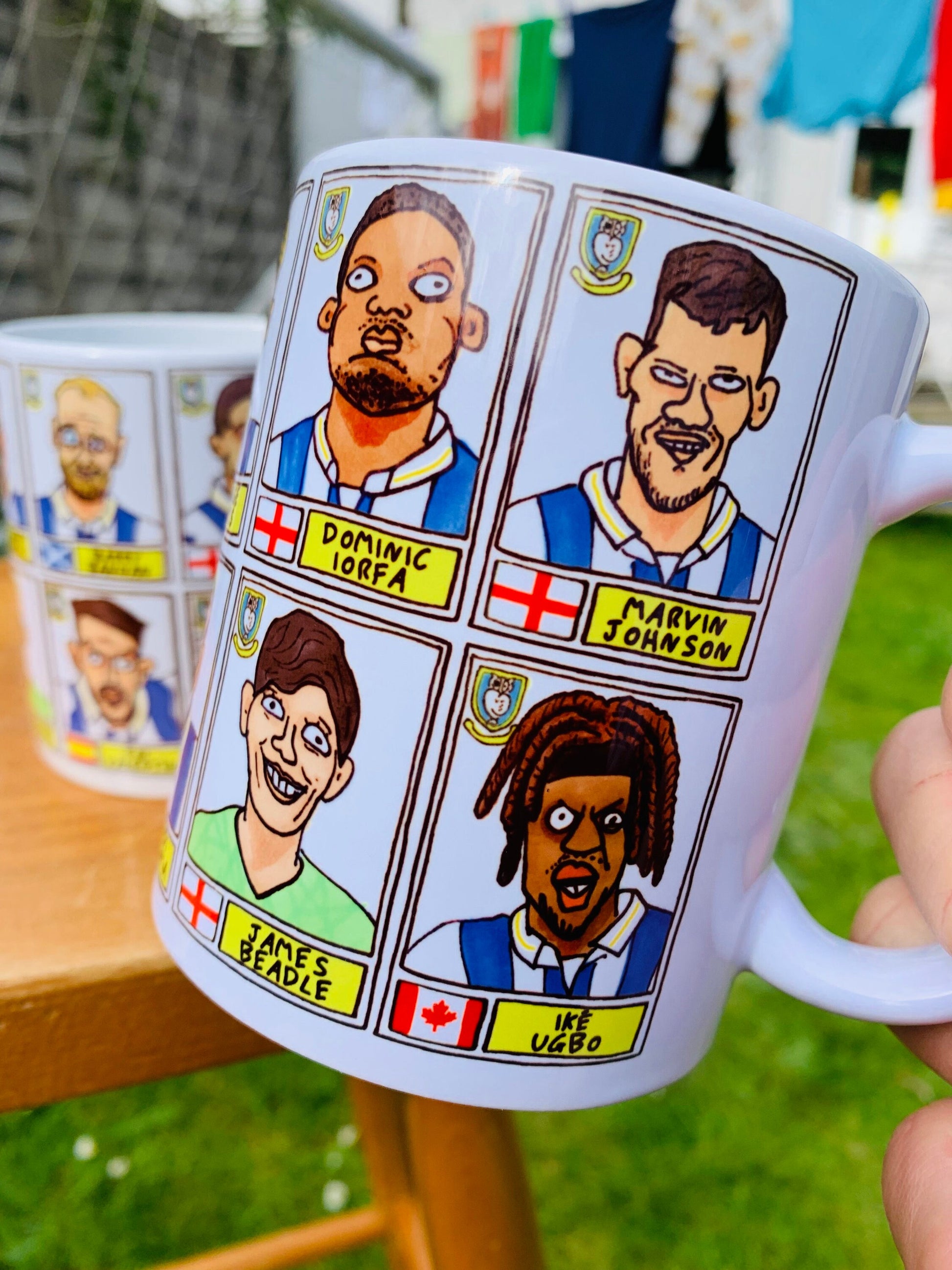 Sheffield Wednesday Vol 3 No Score Draws Mug Set - Set of TWO 11oz Ceramic Mugs with Wonky Panini-doodles of SWFC's 23/24 Great Escapists