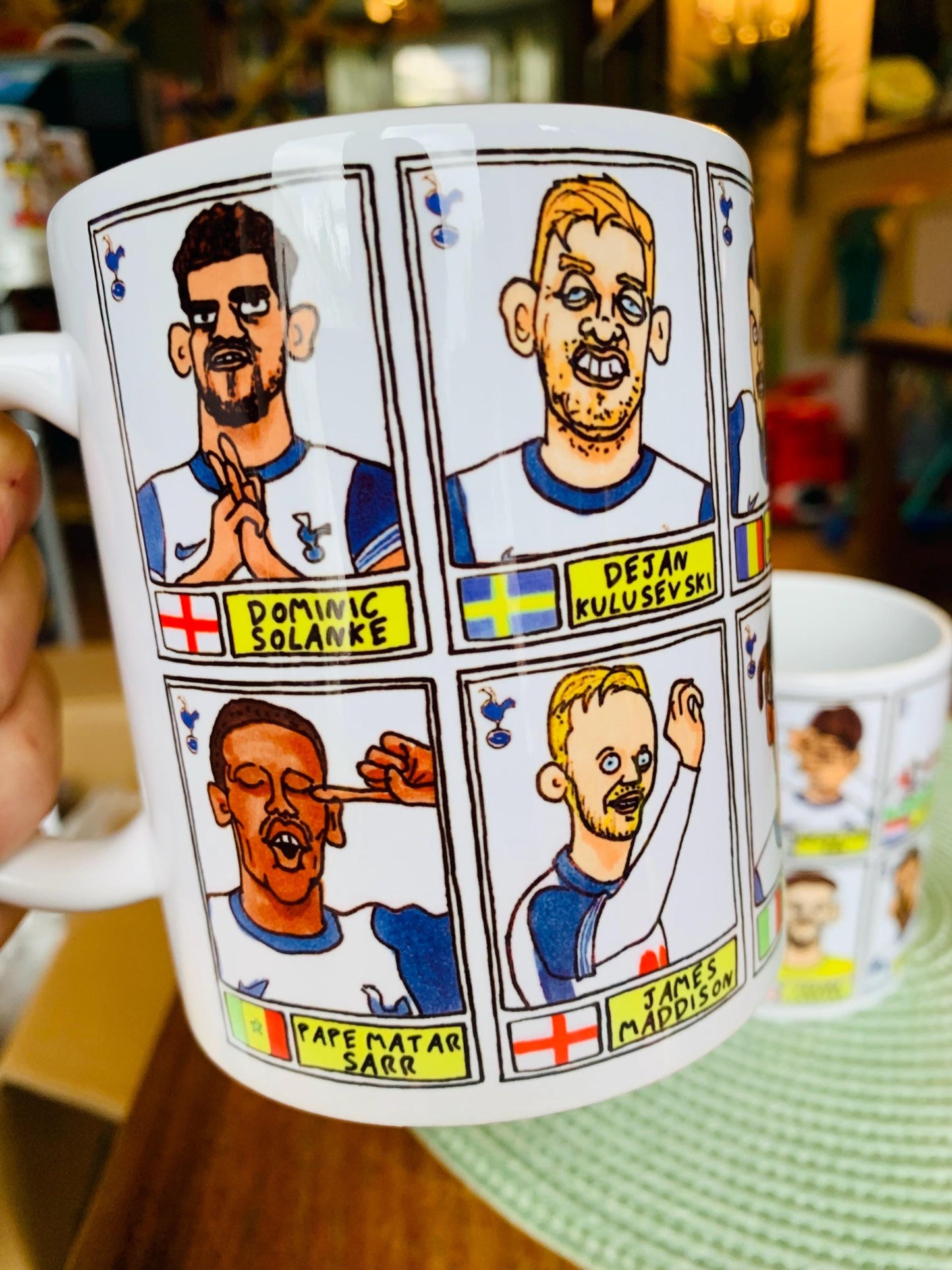 Spurs Volume 3 No Score Draws Mug Set - Set of TWO 11oz Ceramic Mugs with Wonky Panini sticker-style THFC Angeball No Score Draws Doodles