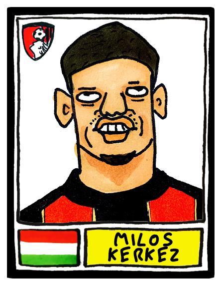 Bournemouth Volume 2 - No Score Draws Cherries 24-25 Edition - A3 print of 24 Wonky Panini-style football doodles of Iraola's AFCB Side