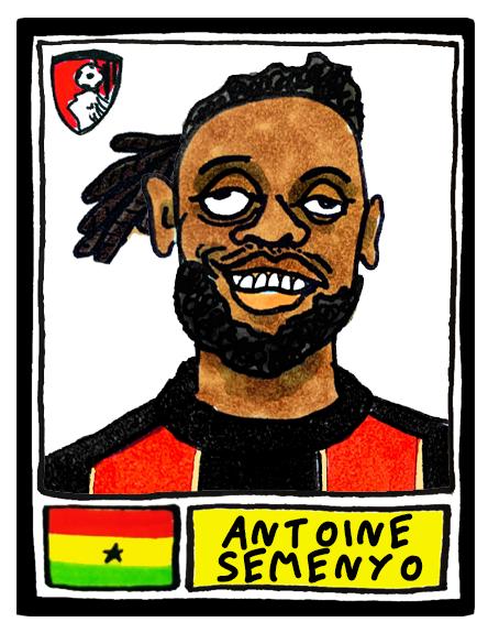 Bournemouth Volume 2 - No Score Draws Cherries 24-25 Edition - A3 print of 24 Wonky Panini-style football doodles of Iraola's AFCB Side