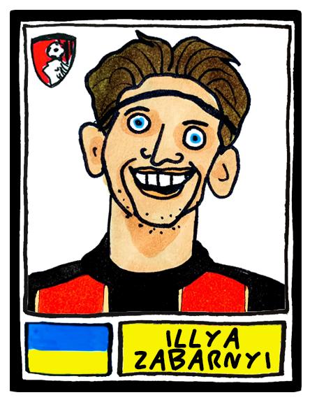 Bournemouth Volume 2 - No Score Draws Cherries 24-25 Edition - A3 print of 24 Wonky Panini-style football doodles of Iraola's AFCB Side