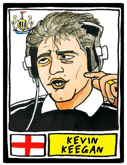 Newcastle United - No Score Draws Toon Edition - A3 print of 36 hand-drawn Panini-style football sticker legends - Cheapskate football art