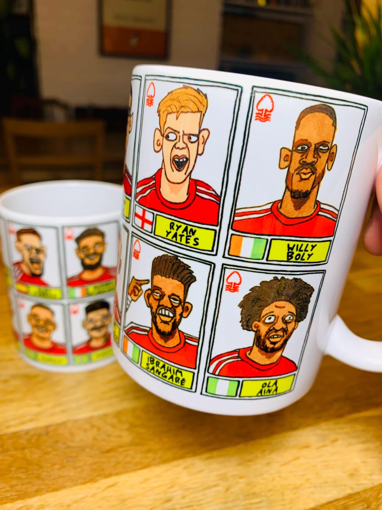 Nottingham Forest Vol 4 No Score Draws Mug Set - Set of TWO 11oz Ceramic Mugs with Wonky Panini-doodles of NFFC's 23/24 Premier League Squad