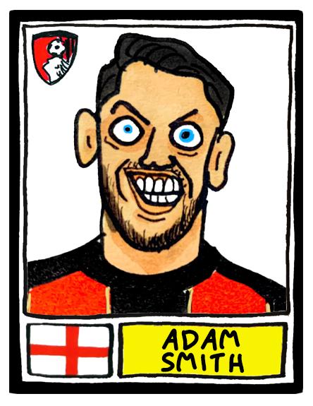 Bournemouth Volume 2 - No Score Draws Cherries 24-25 Edition - A3 print of 24 Wonky Panini-style football doodles of Iraola's AFCB Side