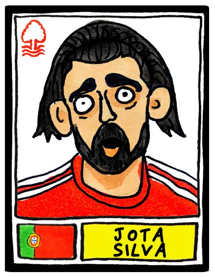 Nottingham Forest Vol 4 - No Score Draw Reds 23/24 Edition - A3 print of 28 hand-drawn Panini-style doodles of Steve Cooper's 23/24 NFFC