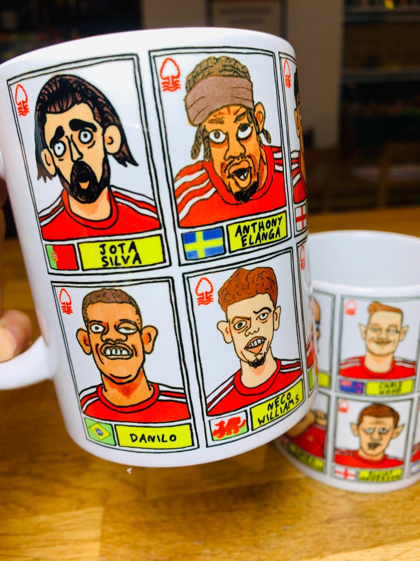 Nottingham Forest Vol 4 No Score Draws Mug Set - Set of TWO 11oz Ceramic Mugs with Wonky Panini-doodles of NFFC's 23/24 Premier League Squad