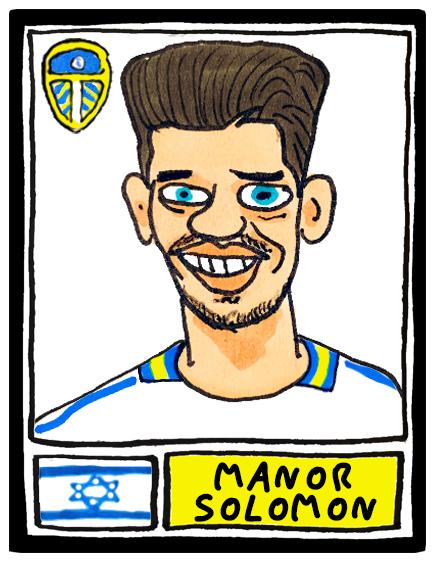 Leeds Utd Volume 3 - No Score Draws Farkeball Edition - A3 print of 26 hand-drawn Panini-style wonky LUFC Doodles of Leeds United 23/24 Team