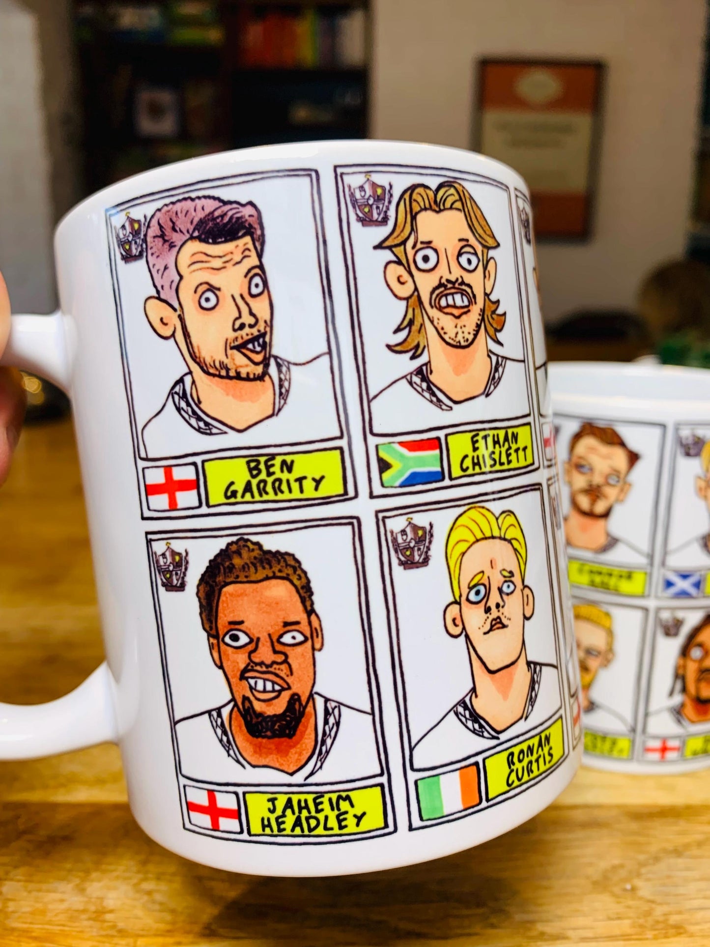 Port Vale Going Up No Score Draws Mug Set - Set of TWO DIFFERENT 11oz Ceramic Mugs with 24 Wonky Panini-Doodles of PVFC's 24-25 Team